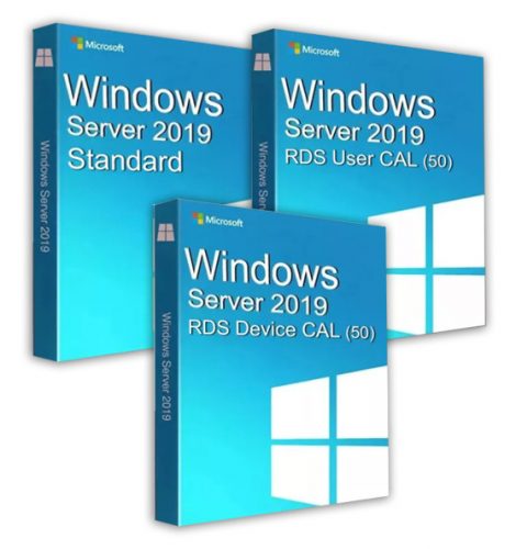 Microsoft Windows Server 2019 Standard (2 Users) + 2019 RDS User CAL (50 Users) + 2019 RDS Device CAL (50 Devices) Business 19